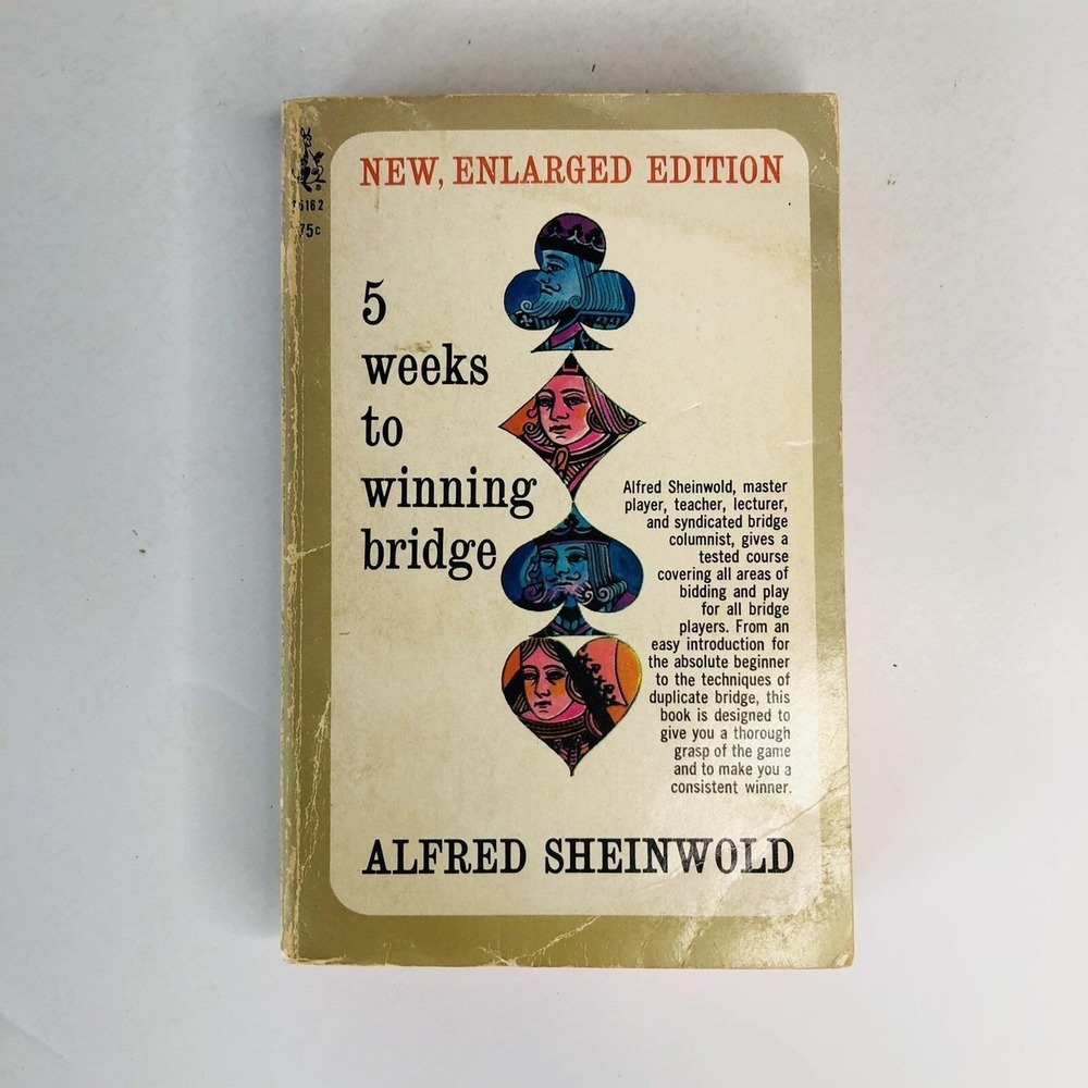 Vintage 1968 Five Weeks to Winning Bridge Card Game Alfred Sheinwold Book